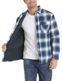 Thumbnail for Men's Long Sleeve Quilted Lined Flannel Shirt Jackets -, Shirts , Drestiny , 4XL, Australia, Black, Blue, Coats, Dark Blue, Dark Green, Grey, Jackets, L, M, Navy, Orange, Red, United Kingdom, United States, White, XL, XXL, XXXL, Yellow , Drestiny , www.shopdrestiny.com