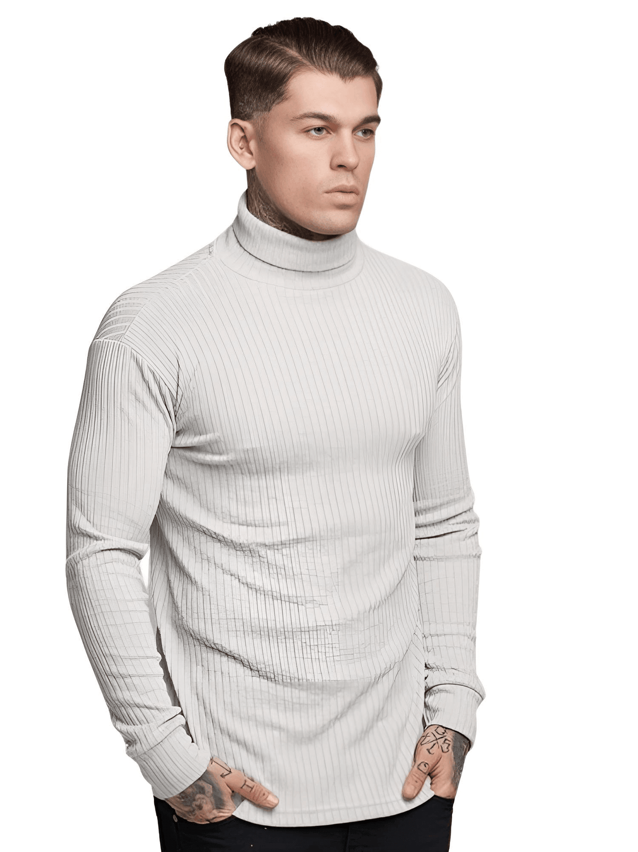 Men's Plain Turtleneck -, Turtleneck , Drestiny , Australia, Black, Canada, Casual Shirts, Dress Shirts, FR, Gender_Men, Grey, L, Long Sleeves, M, New Zealand, Turtlenecks, United Kingdom, United States, White, XL, XXL , Drestiny , www.shopdrestiny.com