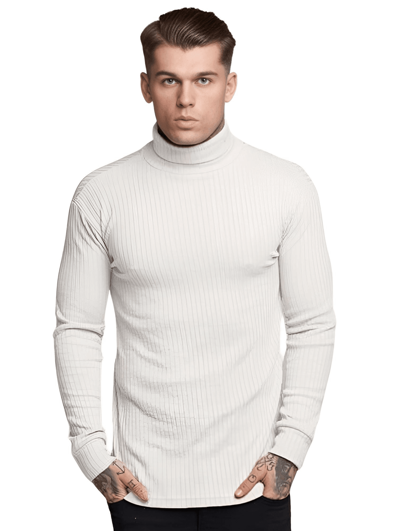 Men's Plain Turtleneck -, Turtleneck , Drestiny , Australia, Black, Canada, Casual Shirts, Dress Shirts, FR, Gender_Men, Grey, L, Long Sleeves, M, New Zealand, Turtlenecks, United Kingdom, United States, White, XL, XXL , Drestiny , www.shopdrestiny.com