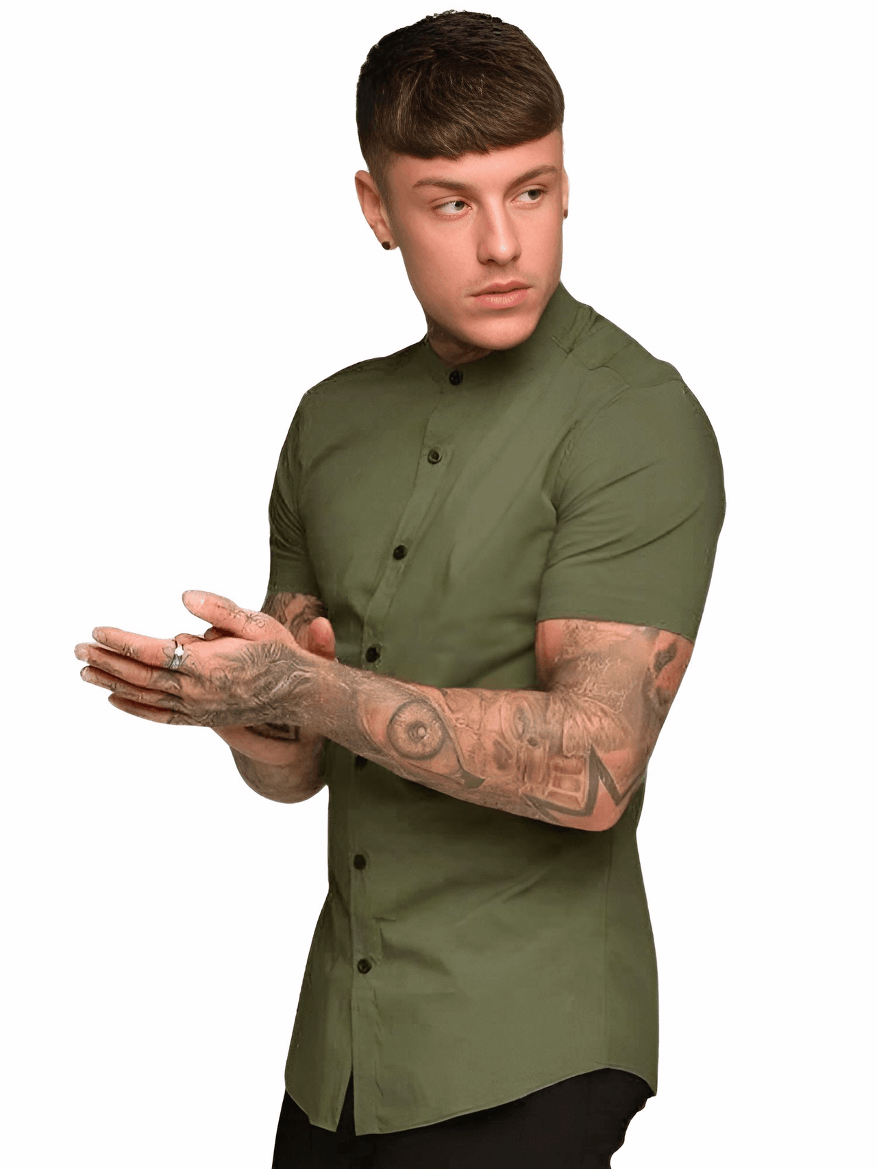 Men's Short Sleeve Fitted Shirt -, Shirt , Drestiny , Army Green, Australia, Black, Blue, Casual Shirts, Dress Shirts, FR, Gender_Men, Grey, L, M, Red, Short Sleeves, United Kingdom, United States, White, XL, XXL , Drestiny , www.shopdrestiny.com