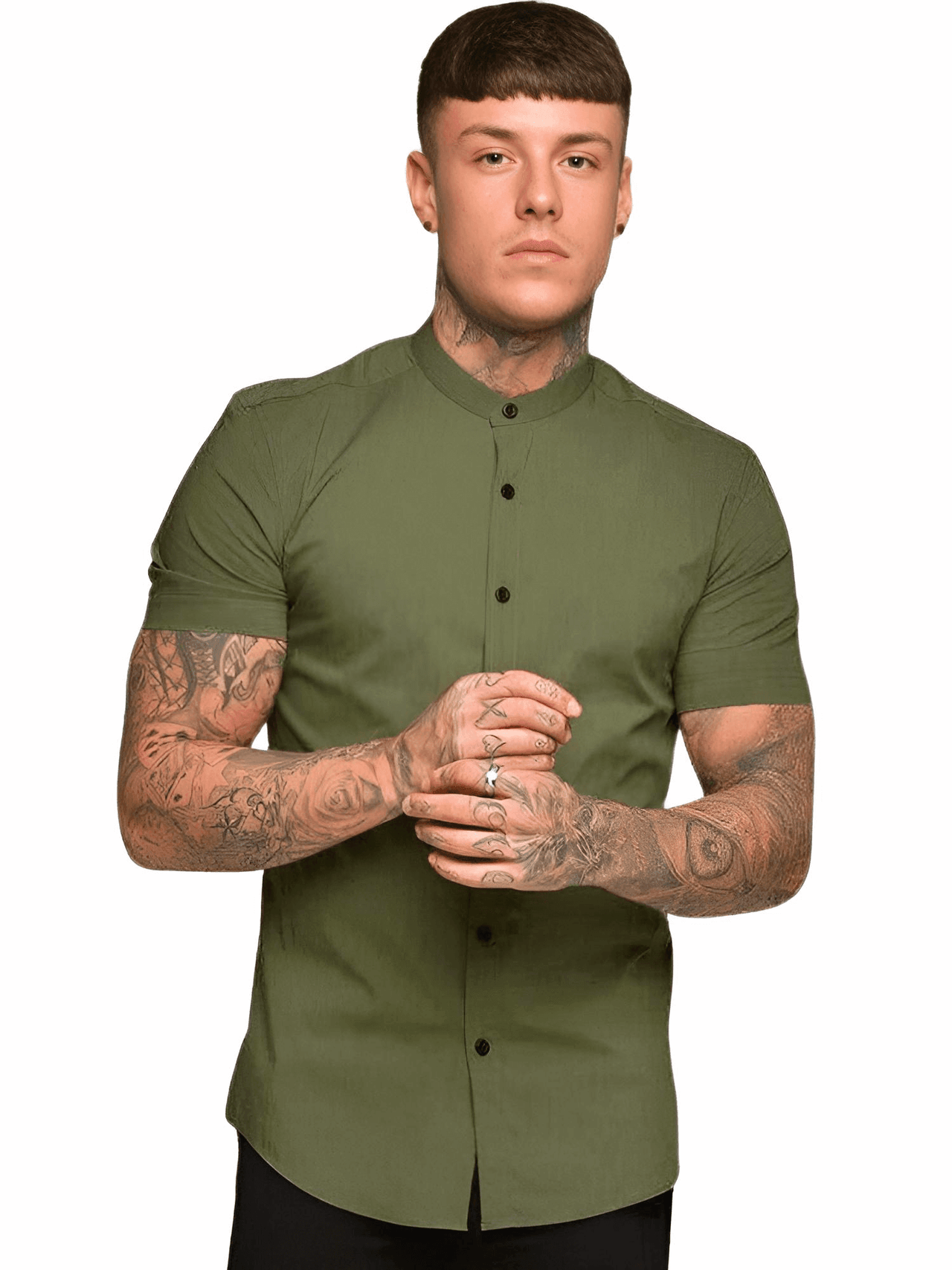 Men's Short Sleeve Fitted Shirt -, Shirt , Drestiny , Army Green, Australia, Black, Blue, Casual Shirts, Dress Shirts, FR, Gender_Men, Grey, L, M, Red, Short Sleeves, United Kingdom, United States, White, XL, XXL , Drestiny , www.shopdrestiny.com