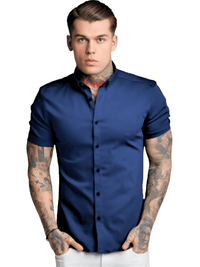 Thumbnail for Men's Short Sleeve Fitted Shirt -, Shirt , Drestiny , Army Green, Australia, Black, Blue, Casual Shirts, Dress Shirts, FR, Gender_Men, Grey, L, M, Red, Short Sleeves, United Kingdom, United States, White, XL, XXL , Drestiny , www.shopdrestiny.com