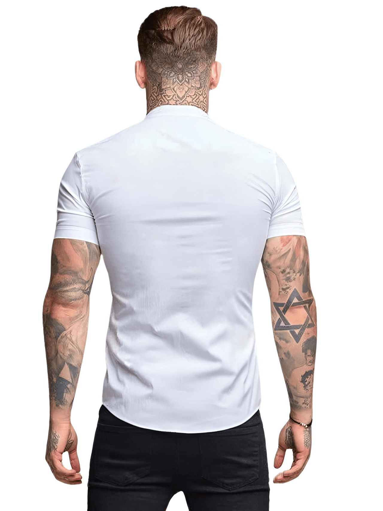 Men's Short Sleeve Fitted Shirt -, Shirt , Drestiny , Army Green, Australia, Black, Blue, Casual Shirts, Dress Shirts, FR, Gender_Men, Grey, L, M, Red, Short Sleeves, United Kingdom, United States, White, XL, XXL , Drestiny , www.shopdrestiny.com