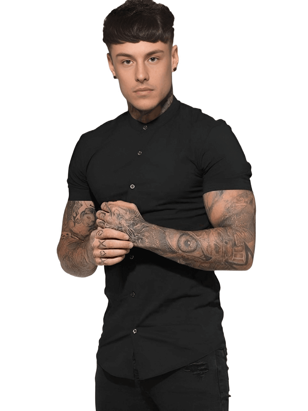 Men's Short Sleeve Fitted Shirt -, Shirt , Drestiny , Army Green, Australia, Black, Blue, Casual Shirts, Dress Shirts, FR, Gender_Men, Grey, L, M, Red, Short Sleeves, United Kingdom, United States, White, XL, XXL , Drestiny , www.shopdrestiny.com