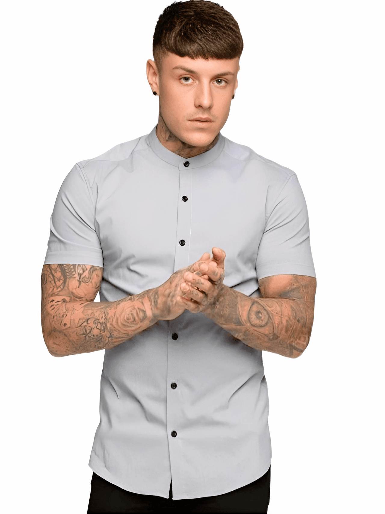 Men's Short Sleeve Fitted Shirt -, Shirt , Drestiny , Army Green, Australia, Black, Blue, Casual Shirts, Dress Shirts, FR, Gender_Men, Grey, L, M, Red, Short Sleeves, United Kingdom, United States, White, XL, XXL , Drestiny , www.shopdrestiny.com