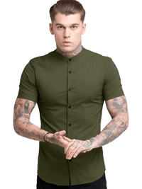 Thumbnail for Men's Short Sleeve Fitted Shirt -, Shirt , Drestiny , Army Green, Australia, Black, Blue, Casual Shirts, Dress Shirts, FR, Gender_Men, Grey, L, M, Red, Short Sleeves, United Kingdom, United States, White, XL, XXL , Drestiny , www.shopdrestiny.com