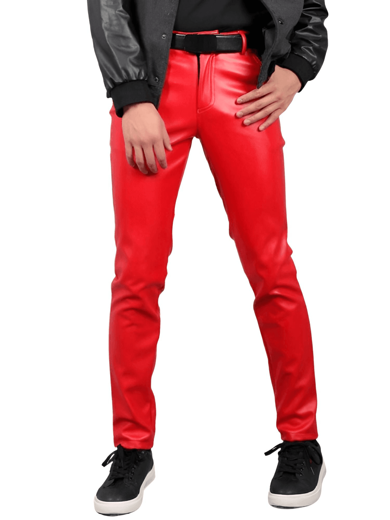 Slim Fit Men's Leather Pants -, Leather Pants , Drestiny , Australia, Black, Blue, Casual Pants, Dress Pants, Gold, Green, Leather Pants, New Zealand, Orange, Red, United Kingdom, United States, White , Drestiny , www.shopdrestiny.com