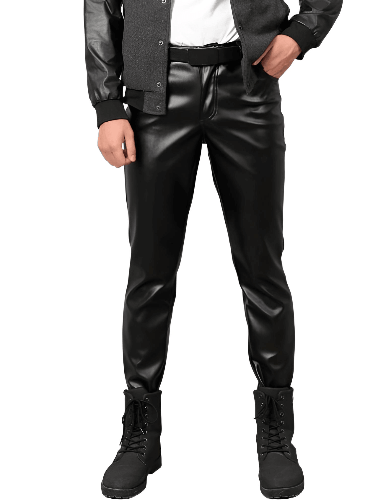 Slim Fit Men's Leather Pants -, Leather Pants , Drestiny , 28, 29, 30, 31, 32, 33, 34, 35, 36, 38, 40, Australia, Black, Blue, Casual Pants, Dress Pants, FR, Gold, Green, Leather Pants, New Zealand, Orange, Red, United Kingdom, United States, White , Drestiny , www.shopdrestiny.com