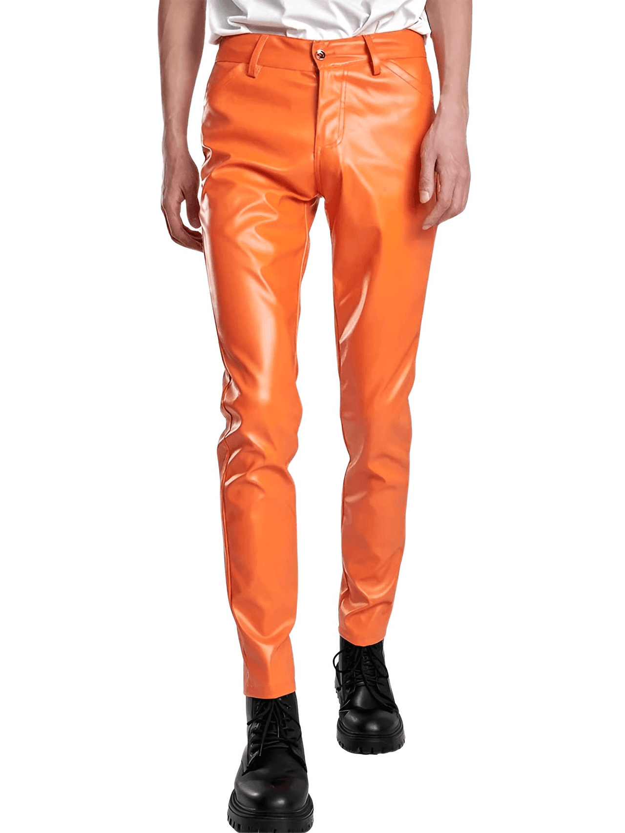 Slim Fit Men's Leather Pants -, Leather Pants , Drestiny , Australia, Black, Blue, Casual Pants, Dress Pants, Gold, Green, Leather Pants, New Zealand, Orange, Red, United Kingdom, United States, White , Drestiny , www.shopdrestiny.com