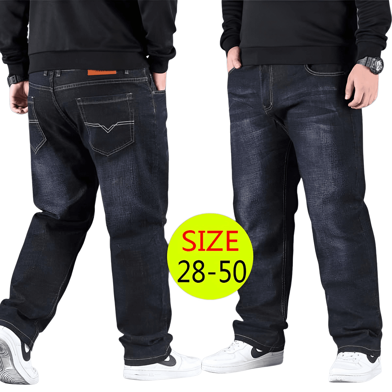 Men's Streetwear Baggy Jeans Casual Pants in Plus Sizes -, Jeans , Drestiny , 34, 36, 38, 40, 42, 44, 46, 48, 50, Australia, Black, Blue, Casual Pants, Jeans, New Zealand, United Kingdom, United States , Drestiny , www.shopdrestiny.com