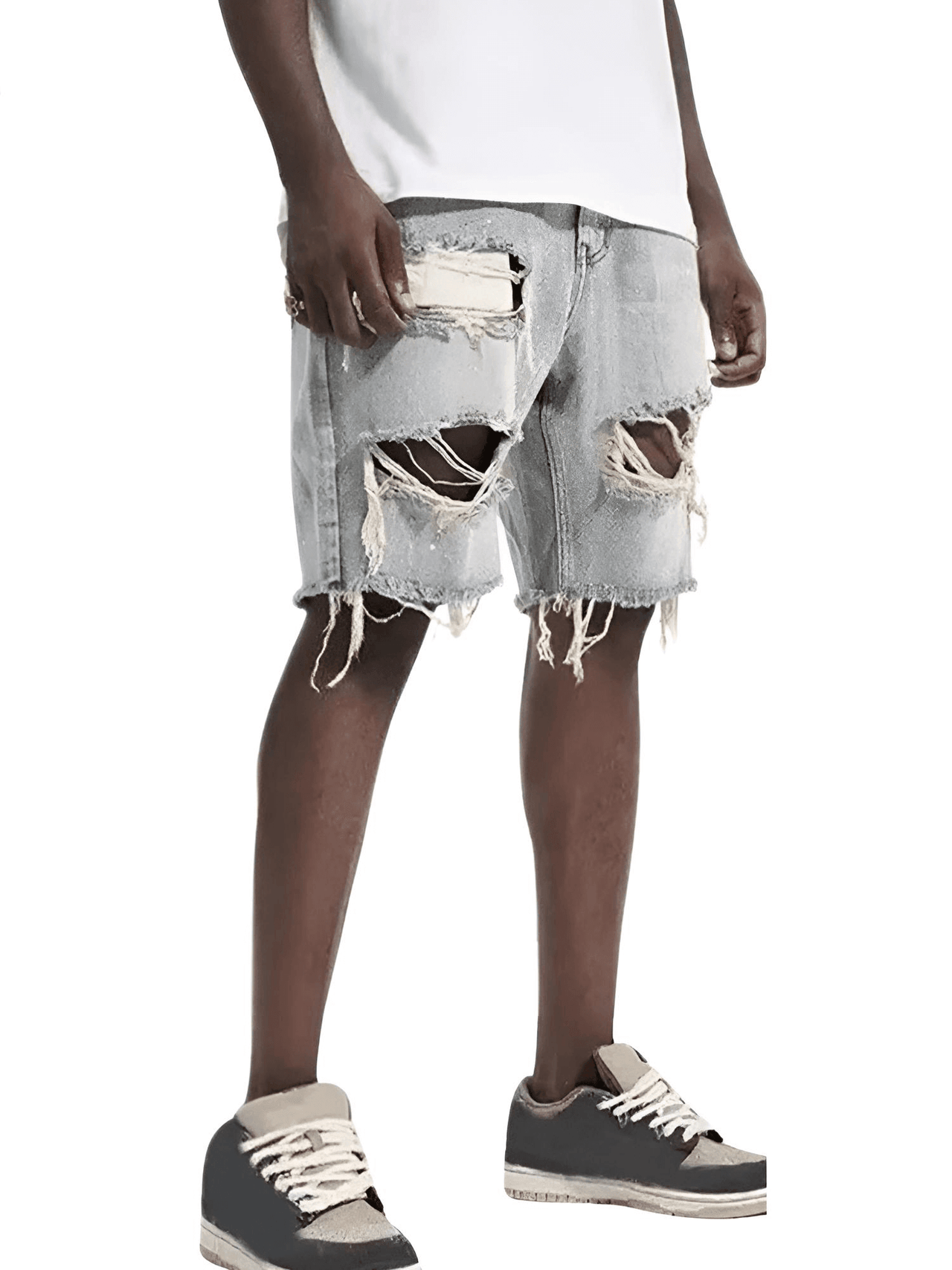 Men's Summer Distressed Denim Shorts - Stylish Button Fly Multi-Pocket Design -, Shorts , Drestiny , Australia, Black, Blue, Canada, L, M, New Zealand, Shorts, United Kingdom, United States, XL, XXL, XXXL , Drestiny , www.shopdrestiny.com