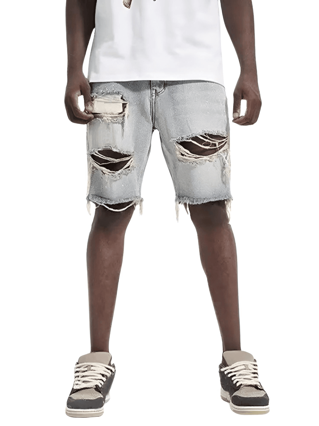 Men's Summer Distressed Denim Shorts - Stylish Button Fly Multi-Pocket Design -, Shorts , Drestiny , Australia, Black, Blue, Canada, L, M, New Zealand, Shorts, United Kingdom, United States, XL, XXL, XXXL , Drestiny , www.shopdrestiny.com