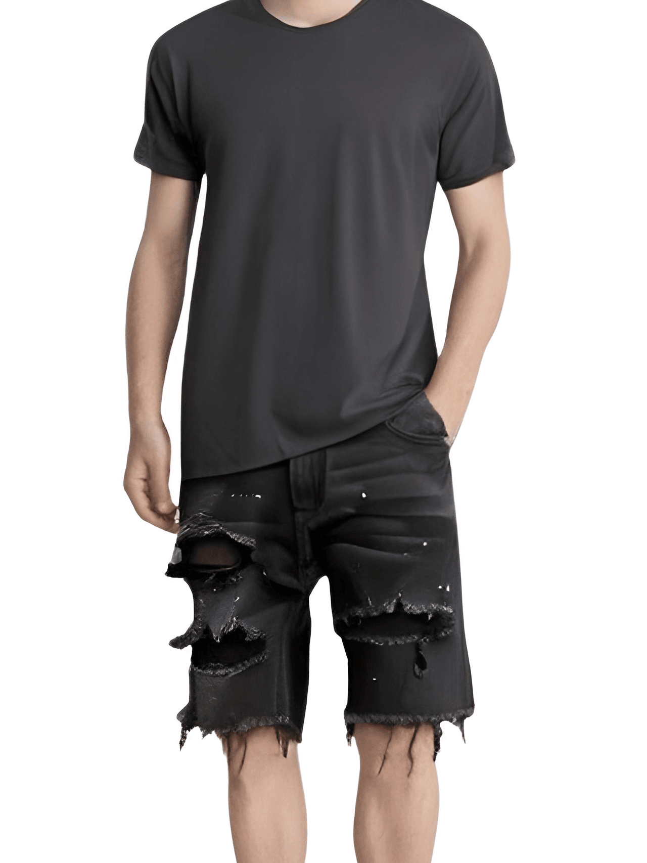 Men's Summer Distressed Denim Shorts - Stylish Button Fly Multi-Pocket Design -, Shorts , Drestiny , Australia, Black, Blue, Canada, L, M, New Zealand, Shorts, United Kingdom, United States, XL, XXL, XXXL , Drestiny , www.shopdrestiny.com