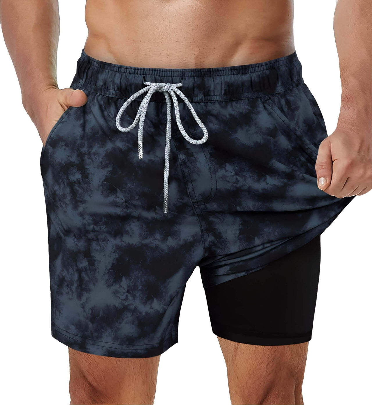 Men's Swimming Trunks with Compression Liner -, Swimwear , Drestiny , Australia, Black, Blue, Canada, Dark Blue, Dark Red, Fuchsia, Green, L, Light Blue, M, New Zealand, Orange, S, Swim Shorts, United Kingdom, United States, White, XL, XXL, XXXL , Drestiny , www.shopdrestiny.com