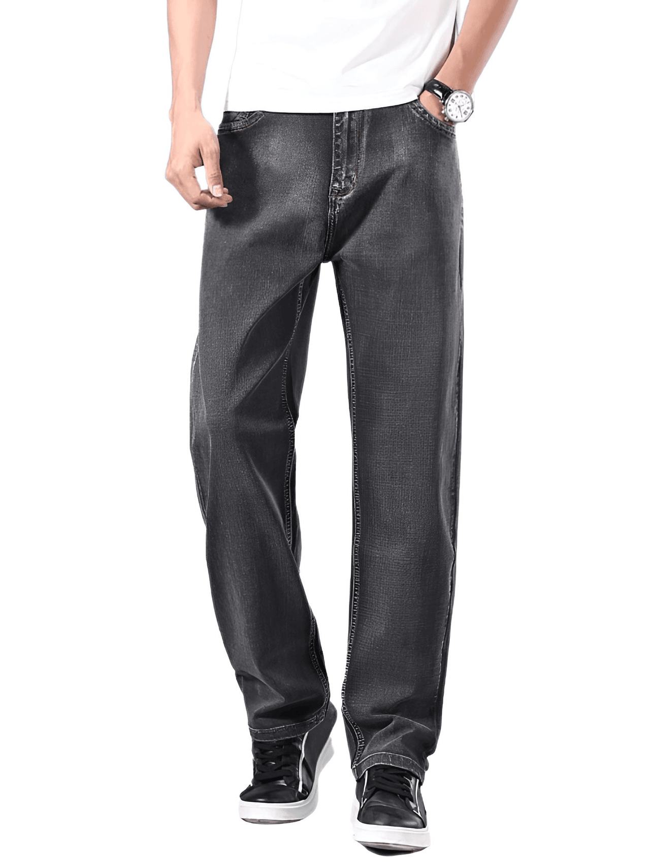 Men's Thin Straight-Leg Loose Jeans Classic Style -, Jeans , Drestiny , 30, 31, 32, 33, 34, 36, 38, 40, 42, 44, Australia, Black, Blue, Blue Black, Canada, Casual Pants, Grey, Jeans, New Zealand, United Kingdom, United States , Drestiny , www.shopdrestiny.com