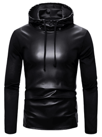 Thumbnail for Men's Faux Leather Hoodie -, Hoodie , Drestiny , Australia, Black, Canada, Hoodies, L, Long Sleeves, M, New Zealand, S, United Kingdom, United States, XL, XXL , Drestiny , www.shopdrestiny.com