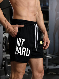 Thumbnail for Men's Hit HARD Gym Shorts -, Shorts , Drestiny , Army Green, Australia, Black, Blue, Canada, Gender_Men, Grey, L, M, Navy, New Zealand, Red, Shorts, United Kingdom, United States, White, XL, XXL, XXXL , Drestiny , www.shopdrestiny.com