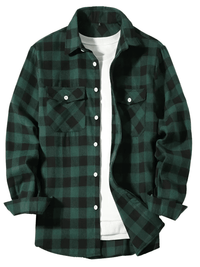 Thumbnail for Men's Long Sleeve Plaid Checkered Shirt -, Flannel Shirt , Drestiny , Australia, Black, Blue, Canada, Casual Shirts, FR, Green, L, Long Sleeves, M, New Zealand, Red, S, United Kingdom, United States, White, XL, XXL, Yellow , Drestiny , www.shopdrestiny.com