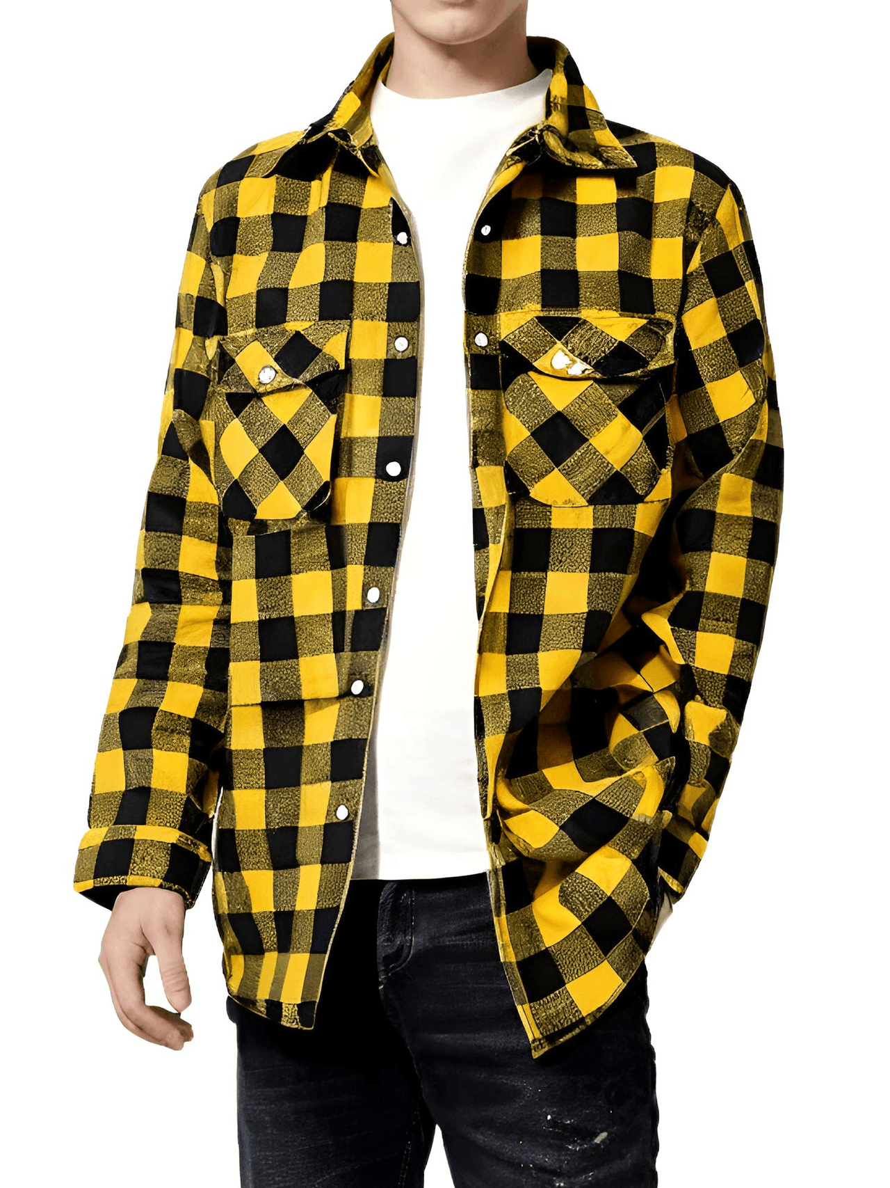 Men's Long Sleeve Plaid Checkered Shirt -, Flannel Shirt , Drestiny , Australia, Black, Blue, Canada, Casual Shirts, FR, Green, L, Long Sleeves, M, New Zealand, Red, S, United Kingdom, United States, White, XL, XXL, Yellow , Drestiny , www.shopdrestiny.com