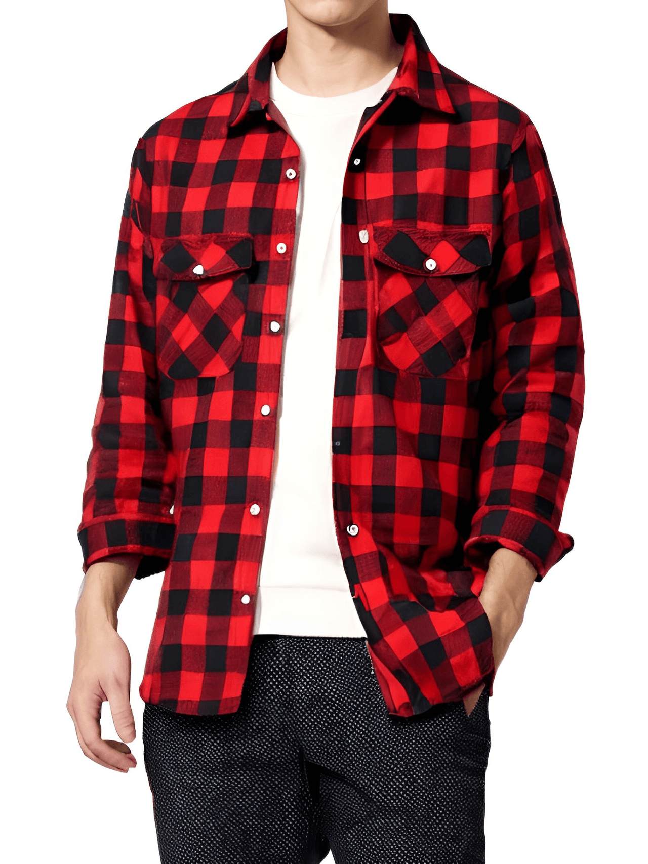 Men's Long Sleeve Plaid Checkered Shirt -, Flannel Shirt , Drestiny , Australia, Black, Blue, Canada, Casual Shirts, FR, Green, L, Long Sleeves, M, New Zealand, Red, S, United Kingdom, United States, White, XL, XXL, Yellow , Drestiny , www.shopdrestiny.com