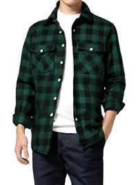 Thumbnail for Men's Long Sleeve Plaid Checkered Shirt -, Flannel Shirt , Drestiny , Australia, Black, Blue, Canada, Casual Shirts, FR, Green, L, Long Sleeves, M, New Zealand, Red, S, United Kingdom, United States, White, XL, XXL, Yellow , Drestiny , www.shopdrestiny.com