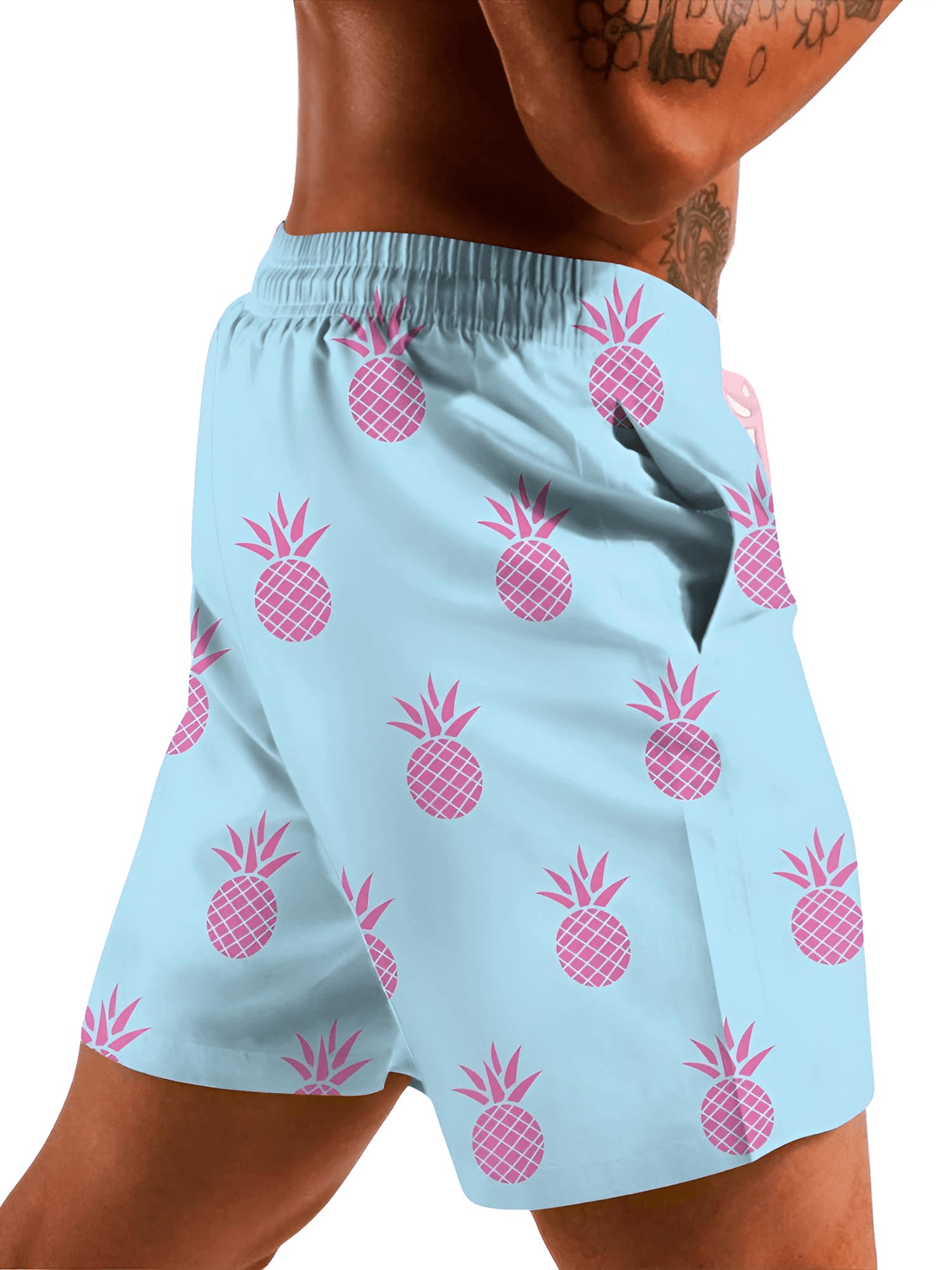 Men's Pineapple Print Shorts - 2-in-1 Shorts For Beach Holiday -, shorts , Drestiny , Australia, Black, Blue, Canada, Gender_Men, L, Light Blue, M, New Zealand, Pink, S, Shorts, Sky Blue, United Kingdom, United States, XL, XXL, Yellow , Drestiny , www.shopdrestiny.com