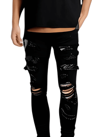 Thumbnail for Men's Snake Embroidery Jeans Skinny Tapered Stretch Streetwear Denim Pants With Rips -, Jeans , Drestiny , 28, 30, 31, 32, 33, 34, 36, 38, 40, Australia, Black, Casual Pants, Jeans, New Zealand, Skinny Jeans, United Kingdom, United States , Drestiny , www.shopdrestiny.com