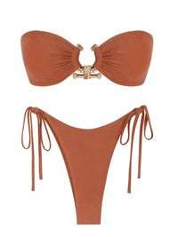 Thumbnail for Metal O Ring Bikini for Women With Side Ties -, Bikini , Drestiny , Apricot, Australia, Bikinis, Black, Blue, Brown, Canada, Chocolate, Coffee, Dark Green, FR, Gold, Green, L, Leopard, M, New Zealand, Pink, S, Strapless, United Kingdom, United States, XS , Drestiny , www.shopdrestiny.com