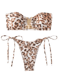 Thumbnail for Metal O Ring Bikini for Women With Side Ties -, Bikini , Drestiny , Apricot, Australia, Bikinis, Black, Blue, Brown, Canada, Chocolate, Coffee, Dark Green, FR, Gold, Green, L, Leopard, M, New Zealand, Pink, S, Strapless, United Kingdom, United States, XS , Drestiny , www.shopdrestiny.com