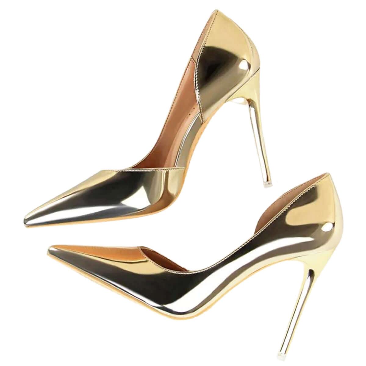 Metallic High Heel Pumps For Women -, Pumps , Drestiny , 10, 10.5, 6.5, 7.5, 8.5, 9, 9.5, Australia, Black, Blue, Bronze, Champagne, FR, Gold, Green, Heels, High Heels, Pumps, Red, Silver, Stilettos, United Kingdom, United States , Drestiny , www.shopdrestiny.com