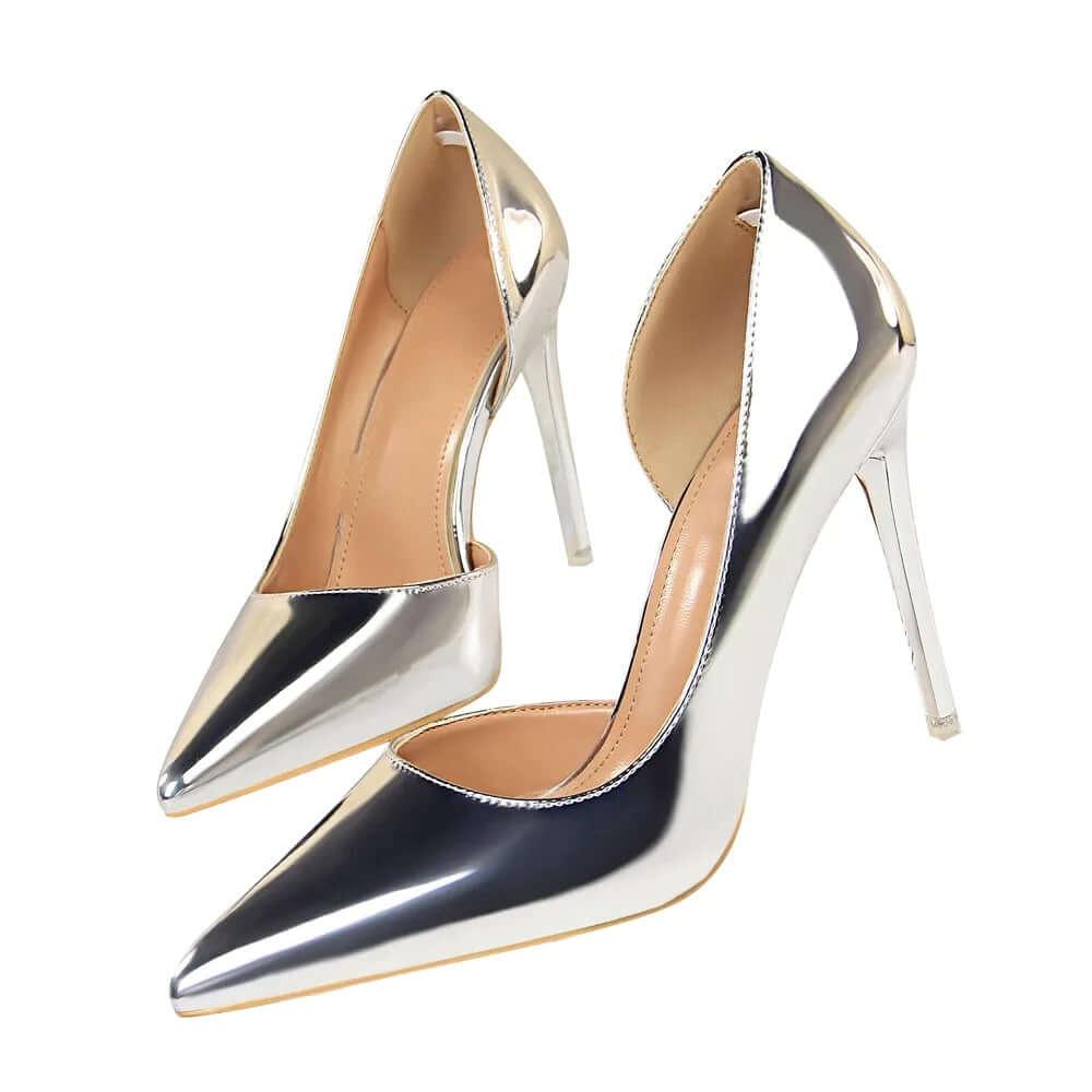 Metallic High Heel Pumps For Women -, Pumps , Drestiny , 10, 10.5, 6.5, 7.5, 8.5, 9, 9.5, Australia, Black, Blue, Bronze, Champagne, FR, Gold, Green, Heels, High Heels, Pumps, Red, Silver, Stilettos, United Kingdom, United States , Drestiny , www.shopdrestiny.com