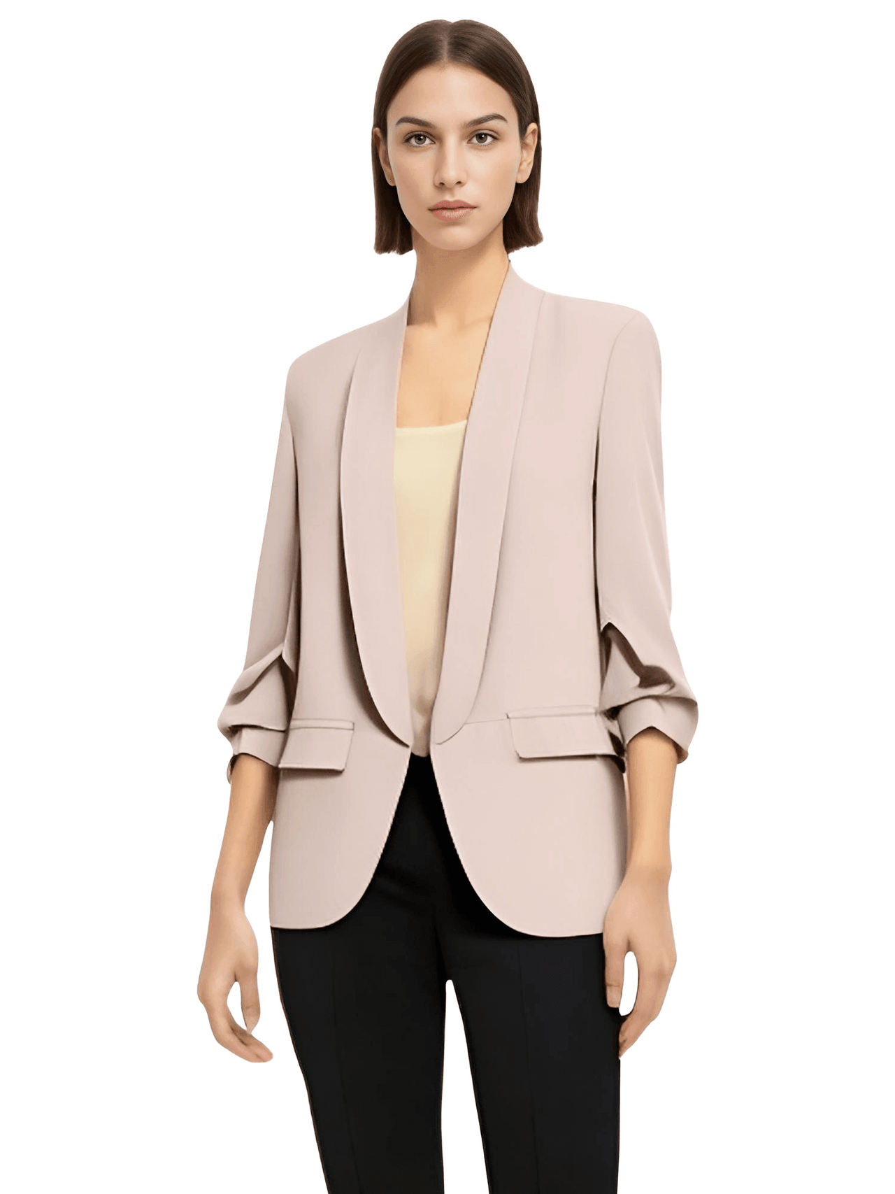 Modern Three Quarter Pile Sleeve Blazer For Women - In 8 Colors! -, Blazers , Drestiny , Australia, Beige, Black, Blazers, Brown, Fuchsia, Gold, Green, Hot Pink, Jackets, Khaki, L, M, New Zealand, Pink, S, United Kingdom, United States, Wine Red, Yellow , Drestiny , www.shopdrestiny.com