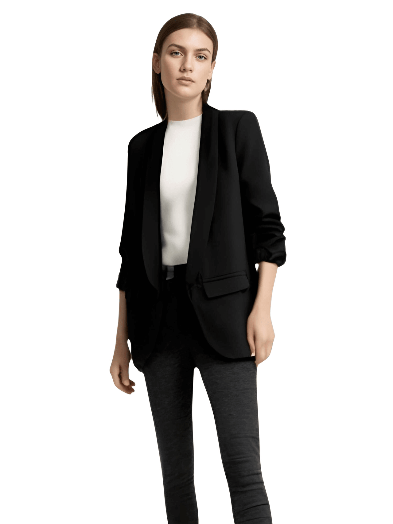 Modern Three Quarter Pile Sleeve Blazer For Women - In 8 Colors! -, Blazers , Drestiny , Australia, Beige, Black, Blazers, Brown, Fuchsia, Gold, Green, Hot Pink, Jackets, Khaki, L, M, New Zealand, Pink, S, United Kingdom, United States, Wine Red, Yellow , Drestiny , www.shopdrestiny.com