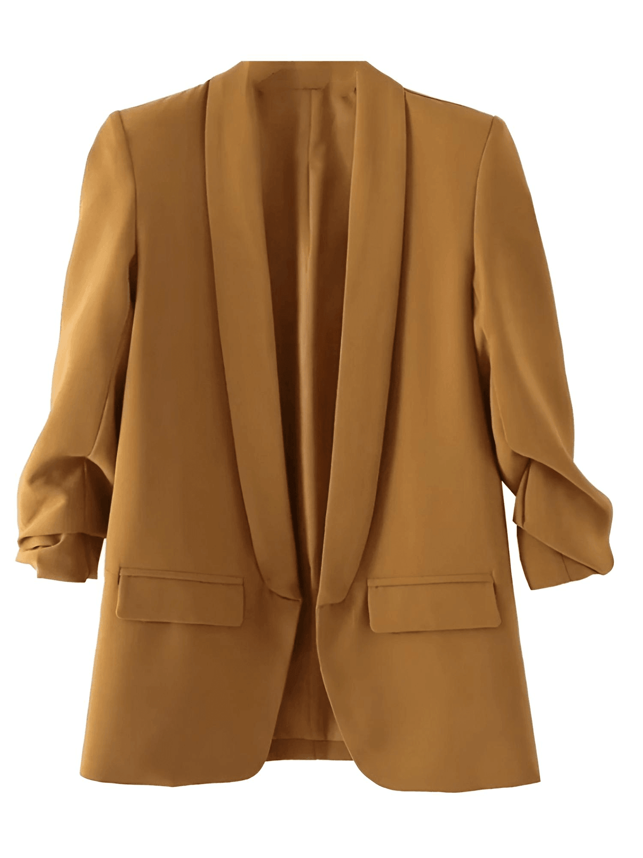 Modern Three Quarter Pile Sleeve Blazer For Women - In 8 Colors! -, Blazers , Drestiny , Australia, Beige, Black, Blazers, Brown, Fuchsia, Gold, Green, Hot Pink, Jackets, Khaki, L, M, New Zealand, Pink, S, United Kingdom, United States, Wine Red, Yellow , Drestiny , www.shopdrestiny.com