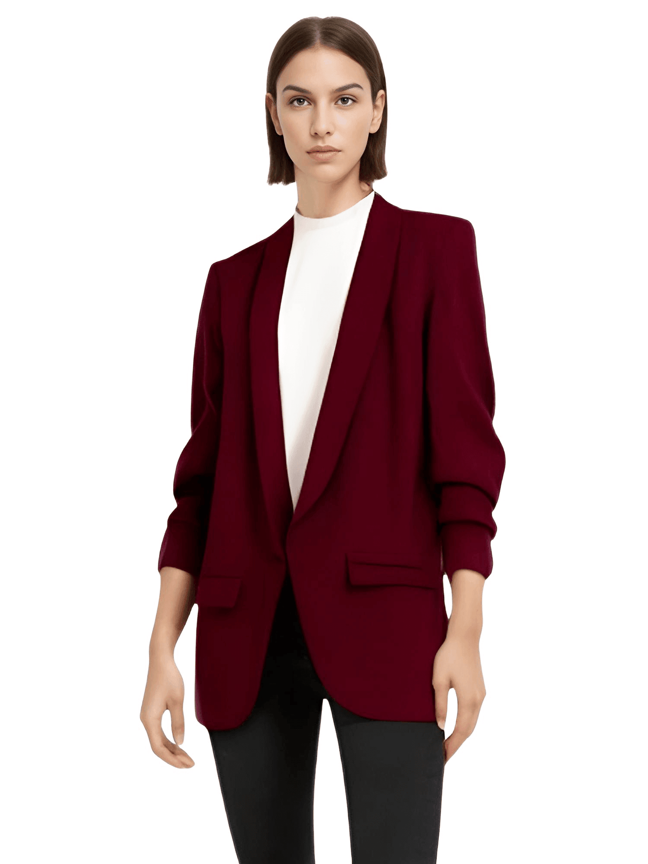 Modern Three Quarter Pile Sleeve Blazer For Women - In 8 Colors! -, Blazers , Drestiny , Australia, Beige, Black, Blazers, Brown, Fuchsia, Gold, Green, Hot Pink, Jackets, Khaki, L, M, New Zealand, Pink, S, United Kingdom, United States, Wine Red, Yellow , Drestiny , www.shopdrestiny.com