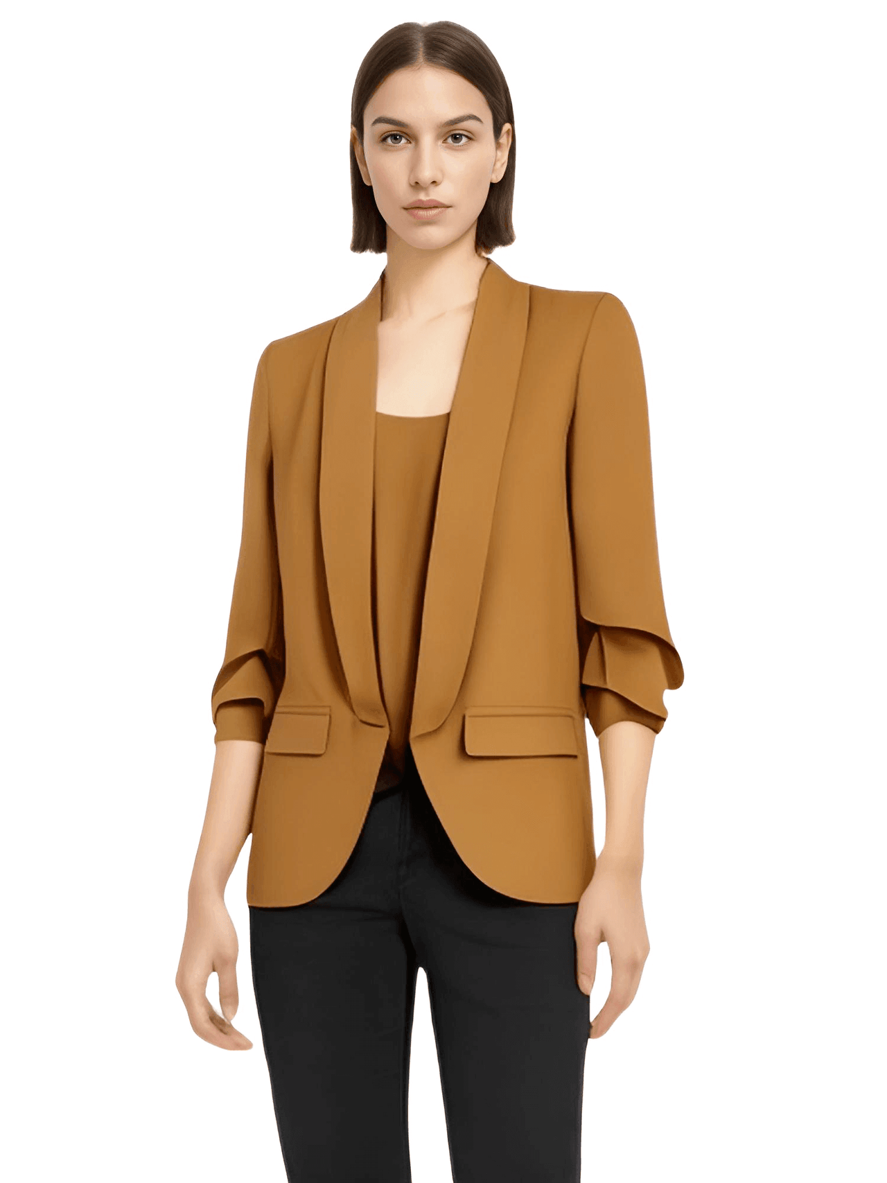 Modern Three Quarter Pile Sleeve Blazer For Women - In 8 Colors! -, Blazers , Drestiny , Australia, Beige, Black, Blazers, Brown, Fuchsia, Gold, Green, Hot Pink, Jackets, Khaki, L, M, New Zealand, Pink, S, United Kingdom, United States, Wine Red, Yellow , Drestiny , www.shopdrestiny.com