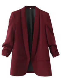 Thumbnail for Modern Three Quarter Pile Sleeve Blazer For Women - In 8 Colors! -, Blazers , Drestiny , Australia, Beige, Black, Blazers, Brown, Fuchsia, Gold, Green, Hot Pink, Jackets, Khaki, L, M, New Zealand, Pink, S, United Kingdom, United States, Wine Red, Yellow , Drestiny , www.shopdrestiny.com