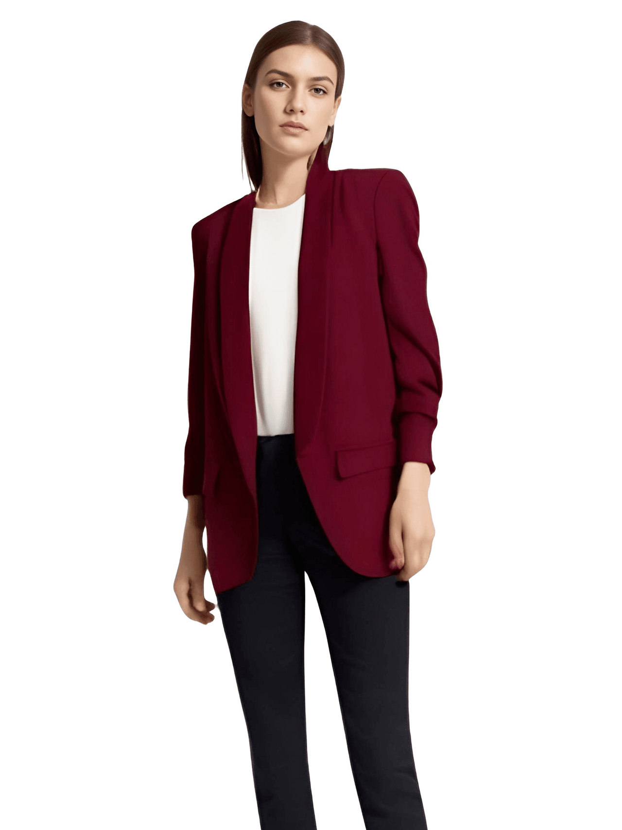 Modern Three Quarter Pile Sleeve Blazer For Women - In 8 Colors! -, Blazers , Drestiny , Australia, Beige, Black, Blazers, Brown, Fuchsia, Gold, Green, Hot Pink, Jackets, Khaki, L, M, New Zealand, Pink, S, United Kingdom, United States, Wine Red, Yellow , Drestiny , www.shopdrestiny.com