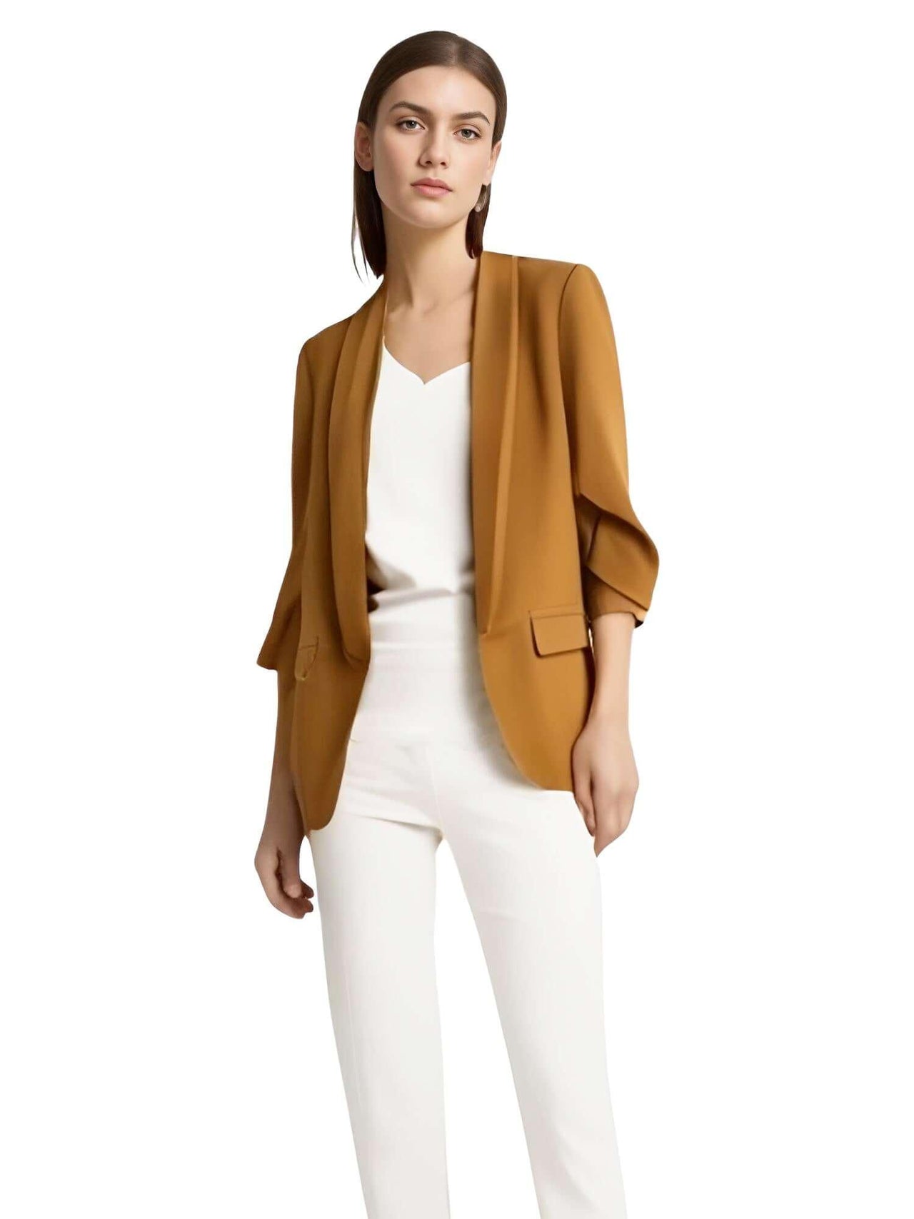 Modern Three Quarter Pile Sleeve Blazer For Women - In 8 Colors! -, Blazers , Drestiny , Australia, Beige, Black, Blazers, Brown, Fuchsia, Gold, Green, Hot Pink, Jackets, Khaki, L, M, New Zealand, Pink, S, United Kingdom, United States, Wine Red, Yellow , Drestiny , www.shopdrestiny.com