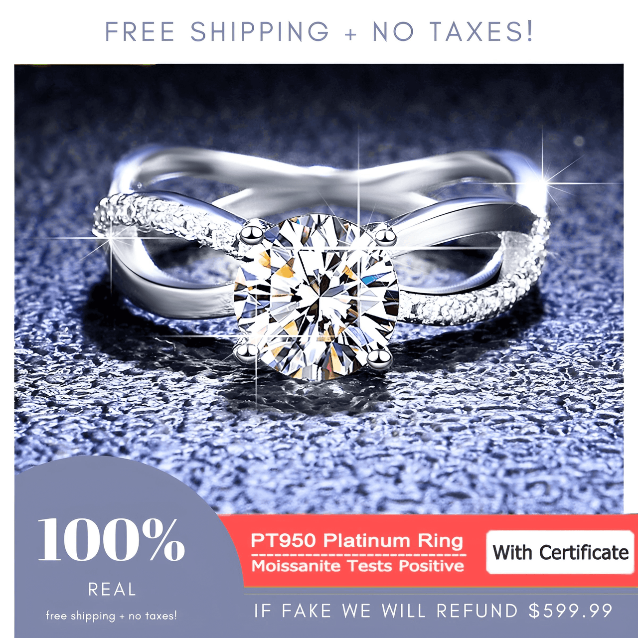 Never Fade D Color Luxury Real Platinum 1-Carat Moissanite Ring -, Rings , Drestiny , 4, 4.5, 5, 5.5, 6, 6.5, 7, 7.5, 8, 8.5, 9, 9.5, Australia, Canada, New Zealand, Rings, Silver, United Kingdom, United States , Drestiny , www.shopdrestiny.com