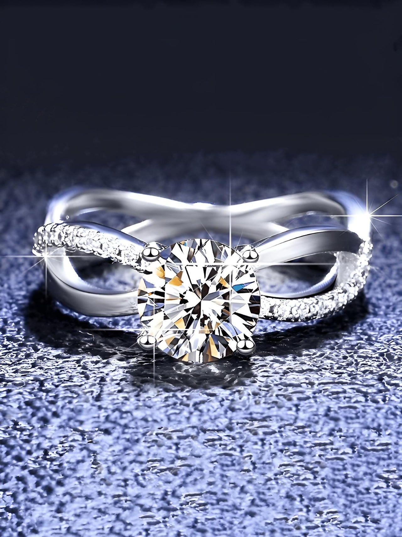 Never Fade D Color Luxury Real Platinum 1-Carat Moissanite Ring