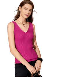 Thumbnail for New Women's Double V-Neck Tank Tops -, Tank Tops , Drestiny , Apricot, Australia, Beige, Black, Camisoles, Canada, Casual Shirts, Deep Pink, Dress Shirts, Green, L, M, New Zealand, S, Sleeveless, Tank Tops, United Kingdom, United States, XL, XS, XXL, Yellow , Drestiny , www.shopdrestiny.com