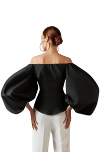 Thumbnail for Off Shoulder Lantern Sleeve Blouses For Women -, Blouses , Drestiny , Australia, Black, Blouses, Dress Shirts, FR, Khaki, L, Light Brown, Long Sleeves, M, New Zealand, Off Shoulder, S, United Kingdom, United States, White , Drestiny , www.shopdrestiny.com