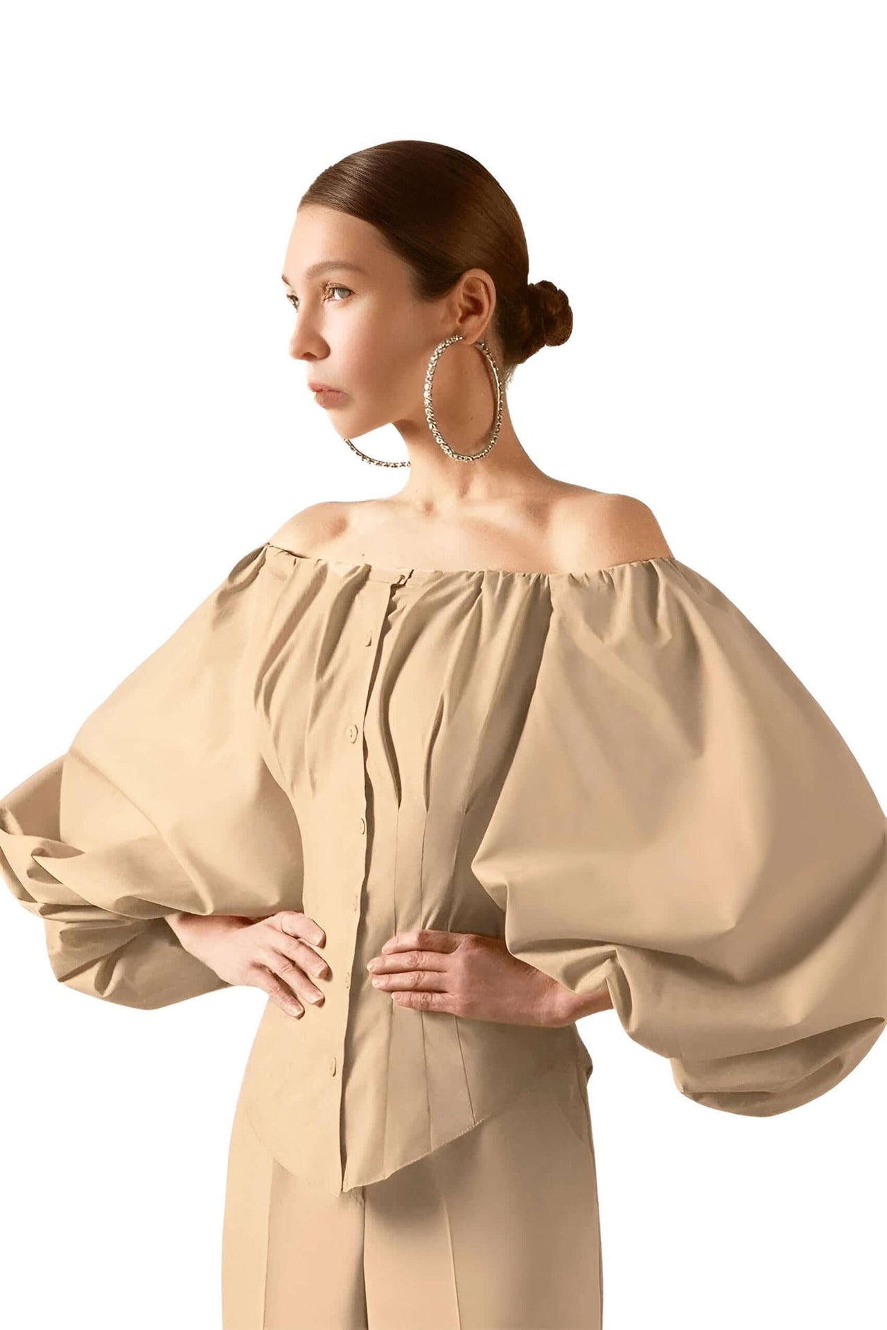 Off Shoulder Lantern Sleeve Blouses For Women -, Blouses , Drestiny , Australia, Black, Blouses, Dress Shirts, FR, Khaki, L, Light Brown, Long Sleeves, M, New Zealand, Off Shoulder, S, United Kingdom, United States, White , Drestiny , www.shopdrestiny.com