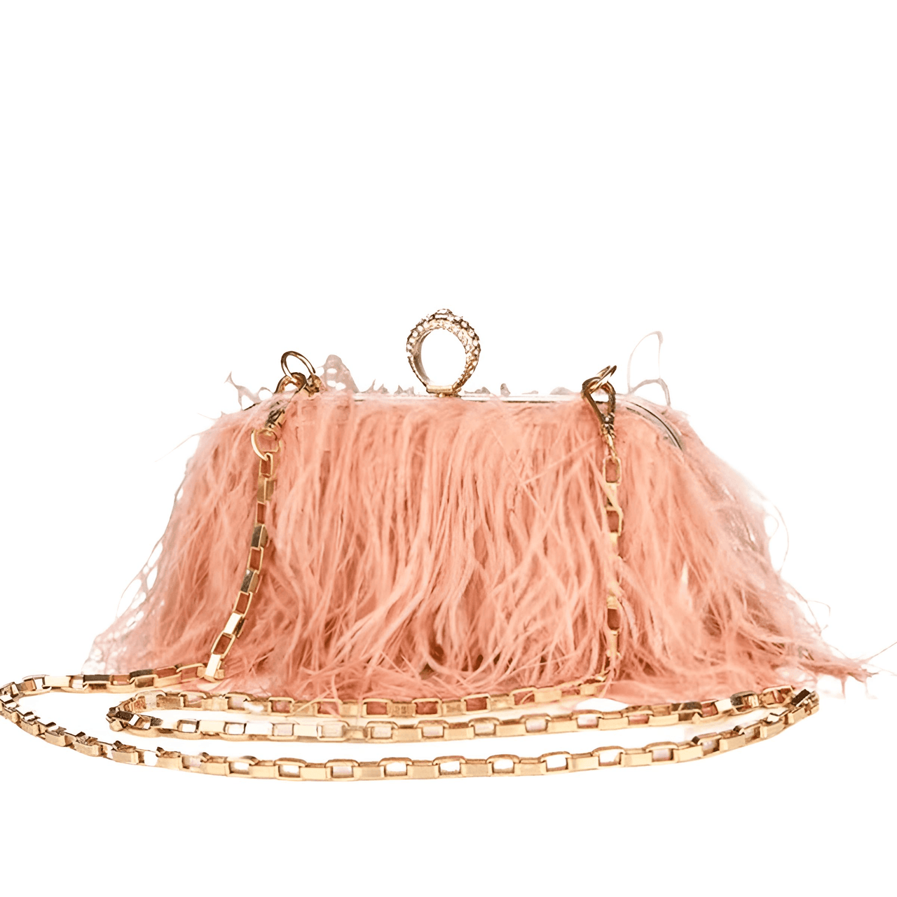 Ostrich Feather Clutch With Removable Shoulder Strap & Satin Interior -, Clutch , Drestiny , Australia, Canada, Champagne, Clutches, Dark Green, Dark Pink, FR, Gold, Green, Handbags, Pink, Purses, Red, United Kingdom, United States, White , Drestiny , www.shopdrestiny.com