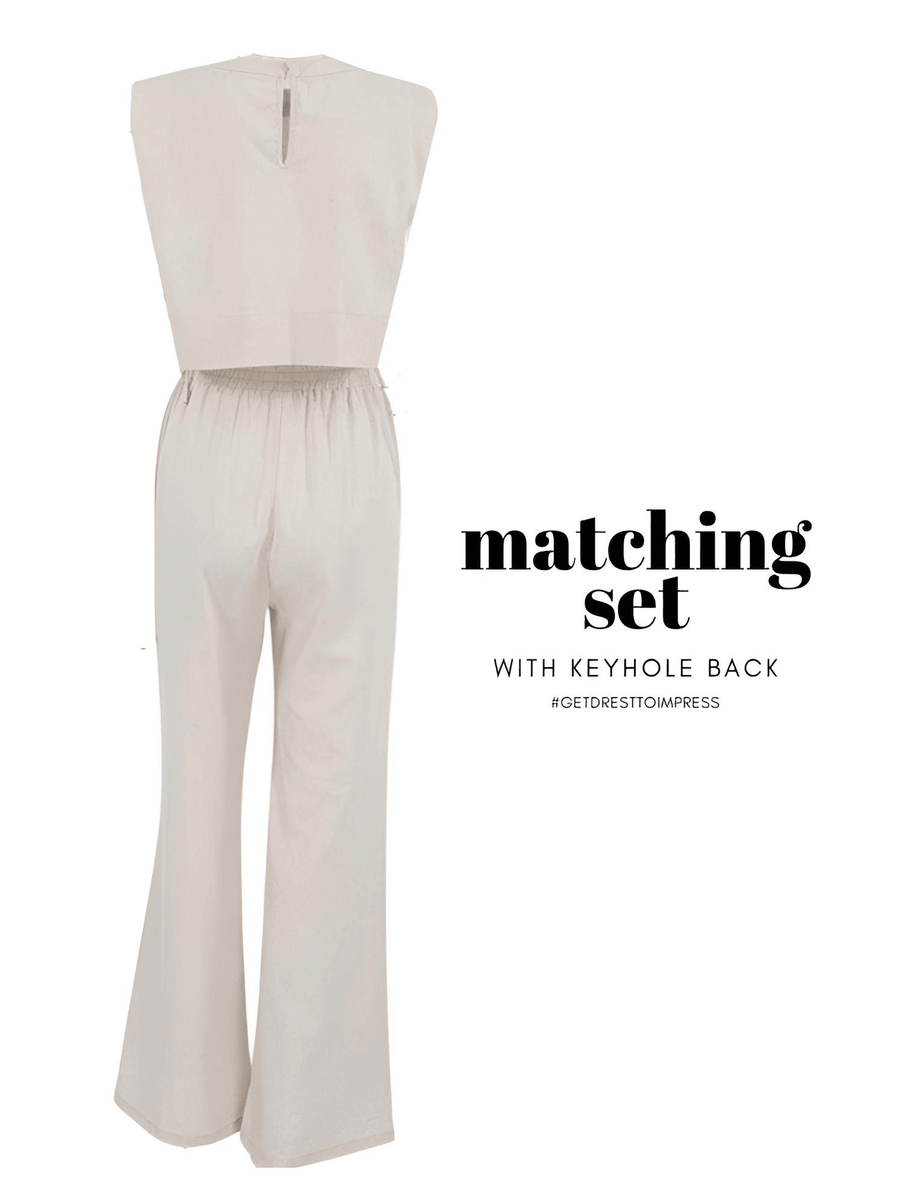 Pants & Laced Sides Crop Top 2-Piece Matching Set For Women -, Outfit Sets , Drestiny , Australia, Beige, Brown, Canada, Casual Pants, Casual Shirts, Crop Tops, Deep Pink, FR, L, Linen, M, New Zealand, Pant Sets, S, Sleeveless, United Kingdom, United States , Drestiny , www.shopdrestiny.com