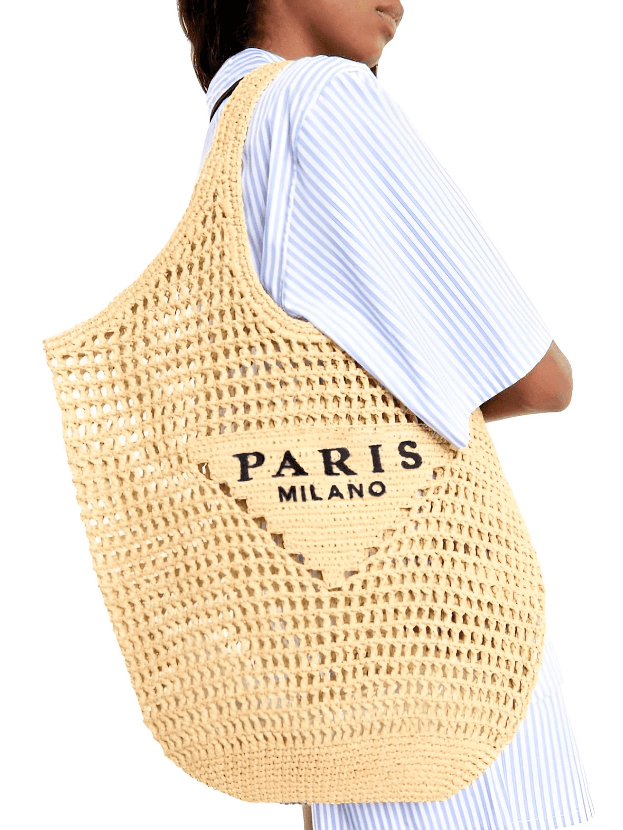 Paris Plaited Raffia Straw Bag -, Handbags , Drestiny , Australia, Bags, Black, Blue, Dark Blue, Dark Khaki, Khaki, Light Blue, New Zealand, Orange, Pink, Totes, United Kingdom, United States, White, Yellow , Drestiny , www.shopdrestiny.com