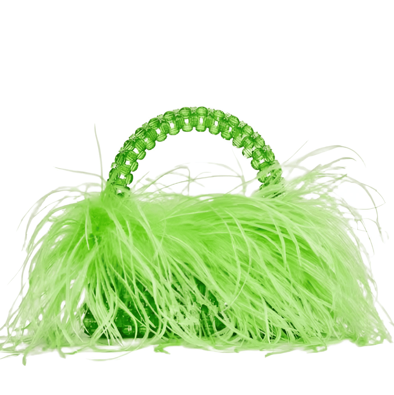 Pearl Beaded Handle Ostrich Feather Handbag -, Handbags, Wallets & Cases , Drestiny , Australia, Black, Blue, Deep Pink, Green, Handbags, Light Blue, M, New Zealand, Orange, Purple, Purses, Red, United Kingdom, United States, Yellow , Drestiny , www.shopdrestiny.com