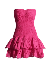 Thumbnail for Ruffle Strapless Dresses For Women -, Dresses , Drestiny , Australia, Black, Blue, Canada, Deep Pink, Green, L, M, Mini Dresses, New Zealand, Pink, Purple, Red, S, Sleeveless, Strapless, United Kingdom, United States, White, Yellow , Drestiny , www.shopdrestiny.com