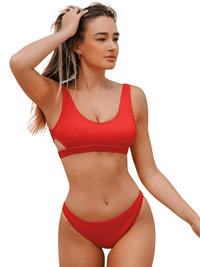 Thumbnail for Plain Hollow Out Padded Two-Piece Swimwear -, Bikinis , Drestiny , Australia, Bikinis, Black, Blue, Brown, Canada, FR, Green, L, M, New Zealand, Red, S, Sea Green, United Kingdom, United States, White, XL, XS, XXL, Yellow , Drestiny , www.shopdrestiny.com